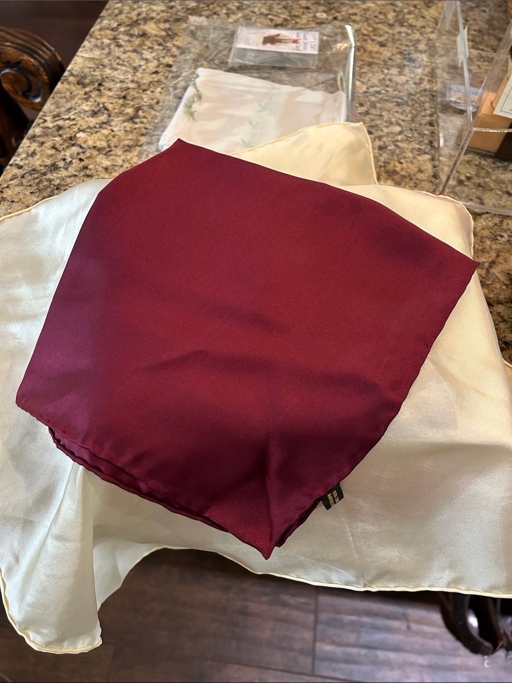 90’s Paris Accessories 100% Silk Picket Square - Hand Rolled
